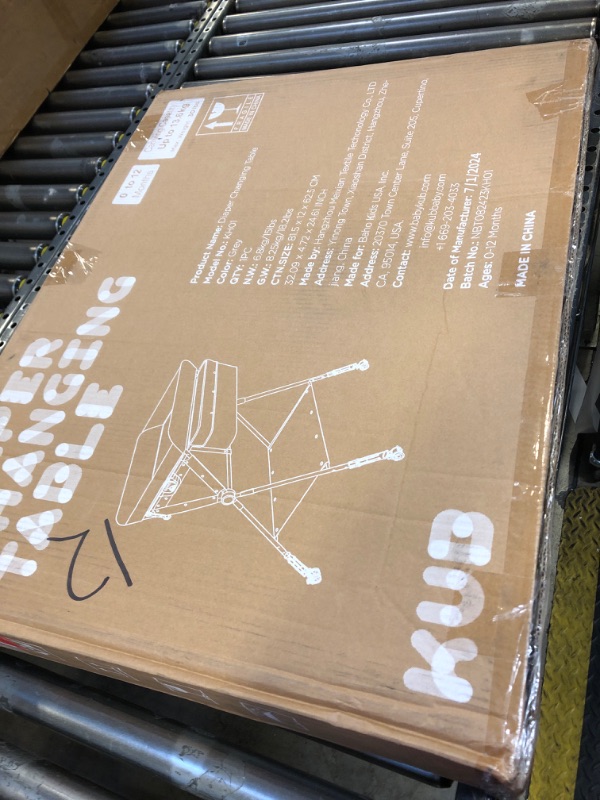 Photo 1 of KUB Baby Portable Diaper Changing Table, Foldable Changing Table for Baby with Wheels, Baby Diaper Changing Station with 3-Level Adjustable Height, Portable Changing Table with Large Organizers Grey
