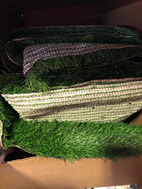 Photo 1 of LOOBANI Artificial Grass Rug Indoor Outdoor, Realistic Synthetic Grass with Drainage Holes, Artificial Grass Turf for Balcony Garden Landscape Decoration, 5 Feet x 8 Feet