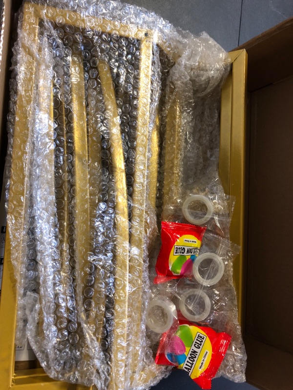 Photo 1 of Fomcet 8FT Gold Round Backdrop Stand Circle Balloon Arch Frame Large Metal Wedding Arch for Anniversary Birthday Party Valentine Ceremony Wedding Decorations Thickened Square Tubes