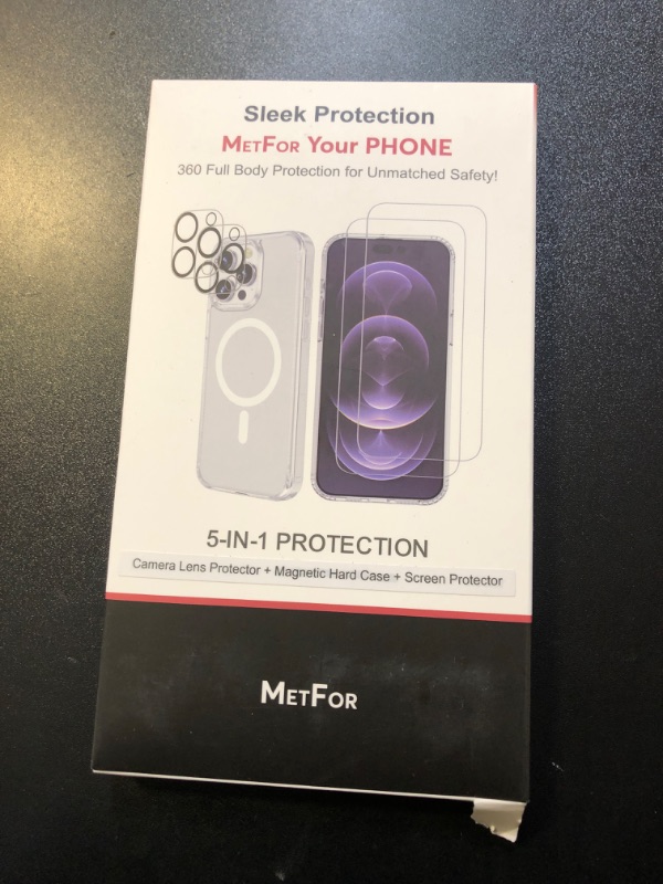 Photo 2 of METFOR 5 in 1 Complete 360° Protection for iPhone 15 Pro Max - Compatible with MagSafe - Premium Magnetic Protective Military-Grade Hard Case, Premium Tempered Glass (2), Camera Protectors (2)