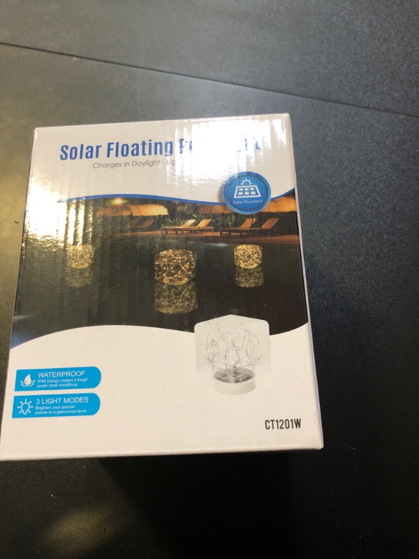 Photo 1 of LENONE Solar Floating Pool Lights, 5.6“ Glow in The Dark Warm White Square Solar Pool Lights That Float, IP68 Waterproof Auto ON/Off Solar Floating Lights for Pool Wedding Party Decorations (1 Piece)