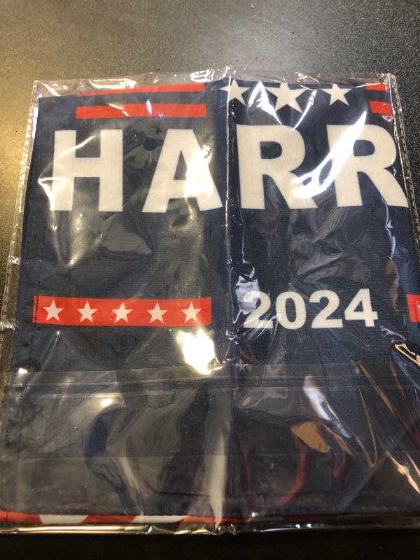 Photo 2 of Generic Double Sided Kamala Harris 2024 Garden Flag Harris for President Flag 3ply 12X18Inch Patriotic Garden Flag for Yard Garden Decor, red-blue