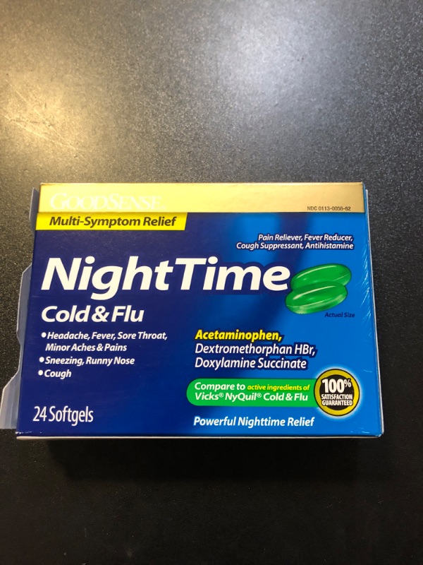 Photo 2 of 06/2025----------Good Sense Multi-Symptom Relief, Cold & Flu, Nightime, Softgels - 24 softgels