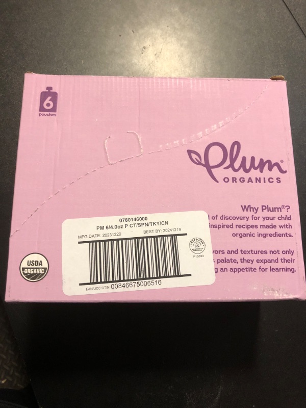 Photo 1 of exp 12/19/2024------------plum organics child pure pouches 