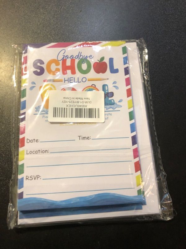 Photo 1 of Cute And Funny End-Of-Term Pool Party Invitations, Cards To Celebrate The Start Of Summer Vacation, 20 Invitation Cards With Envelopes, Invitation Cards For Kids And Parents, Graduation Party Supply