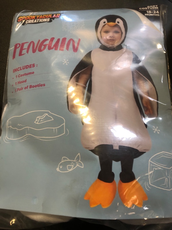 Photo 2 of Spooktacular Creations Halloween Baby Penguin Costume, Toddler Unisex Animal Costume with Penguin Hood for Boys and Girls Halloween Cosplay Parties