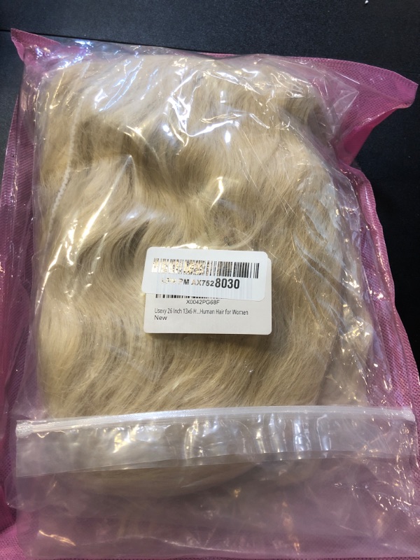 Photo 2 of Usexy 26 Inch 13x6 HD Transparent Blonde Lace Front Wigs Human Hair 613 Lace Front Wig Human Hair Pre Plucked with Baby Hair 150% Density