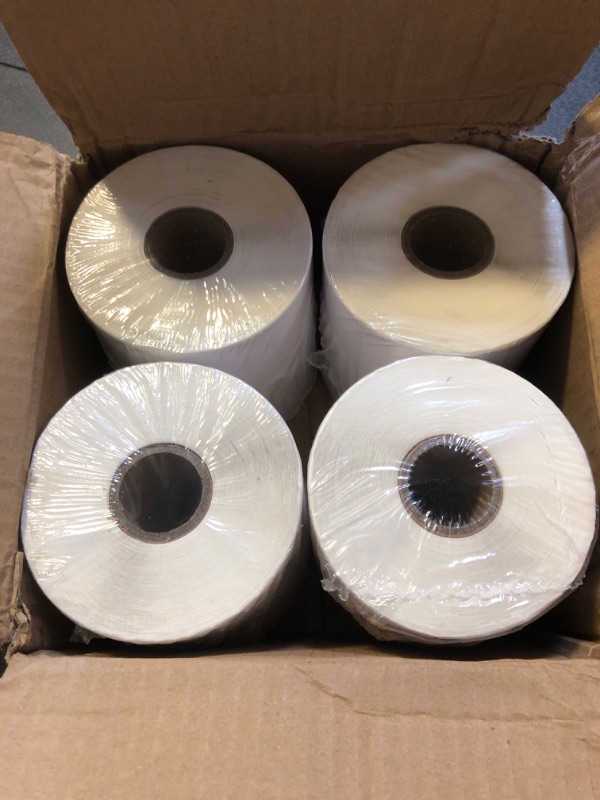 Photo 2 of Essential 4"X2" Direct Thermal Barcode Labels, Shipping Labels, 750 Labels of Roll, Compatible with Zebra Printers (4 Roll-3000 Labels)