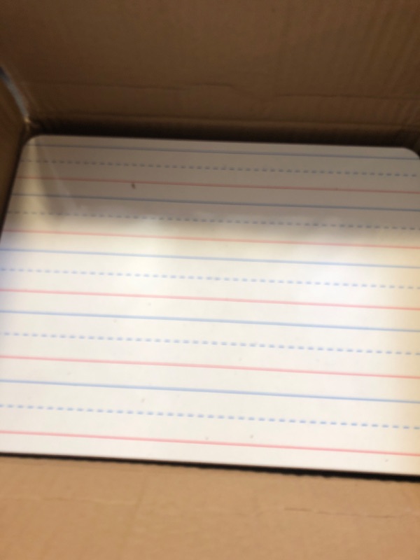 Photo 2 of Set of 24 Dry Erase Boards for Kids, Double Sided Small Whiteboard with Lines for Students, Teacher & Classroom Pack, 9"x12" Mini Dry Erase White Boards Lined for Writing with 24 Makers, 24 Erasers