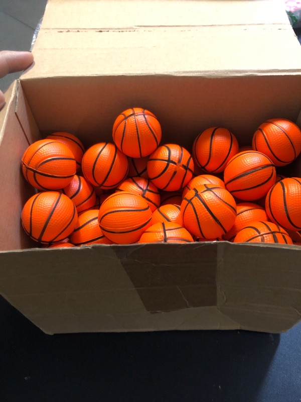 Photo 2 of  Mini Basketball Stress Ball Bulk 1.6 Inch Mini Basketball Party Favor Small Soft Foam Basketball Squeeze Ball Anxiety Stress Relief for Basketball Party Decorations