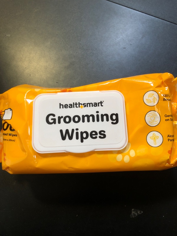 Photo 2 of HealthSmart Dog & Cat Grooming Wipes, Alcohol and Paraben Free, Gentle on Skin, 100% Biodegradable, 100 Count, Deodorizing, Great for Paws, Ears, and Butt