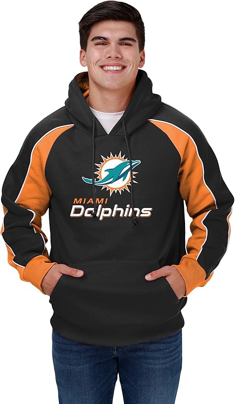 Photo 1 of FOCO Men's Standard Drop Tail Striped Top with Hood for Miami Dolphins Size Large