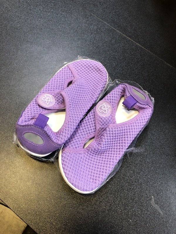 Photo 1 of LeIsfIt Toddler Wide Shoes Girls Boys Shoes Kids Barefoot Shoes Minimalist Sneakers Breathable Walking Shoes Slip On Shoes Purple 13 Little Kids size 32