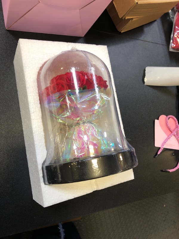 Photo 1 of Eternal Rose Bouquet Dome Gift Package with LED Lighting