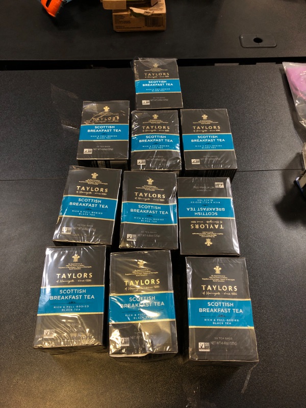 Photo 2 of (bag lot of 10 boxes) Taylors of Harrogate Scottish Breakfast Tea, 50 Teabags/box (expires november 2025)