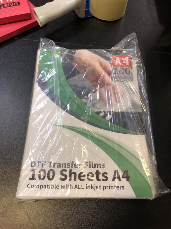 Photo 1 of Clieve DTF Transfer Film ?100 Sheets DTF Transfer Film Paper A4 (8.5" x 11.75") for Epson Inkjet Printer DTG Printer Direct Print On T Shirts Textile