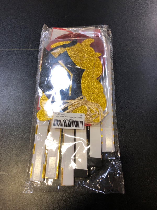 Photo 1 of Red-Black Gold Party-Decorations Graduation Banner-Streamers - 18pcs Kits Class of 2024 Garland, Paper Tissue Pom Poms Fan, Honeycomb Lanterns Congrate Grad Congratulations Decor Panduola