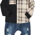 Photo 1 of YUEMION Toddler Baby Boy Clothes Print Long Sleeve Hoodies +Long Pants 2Pcs Fall Winter Sweatshirt Outfits Sets 1 2 3 4 5 6T (CO PLAID, 1-2T)