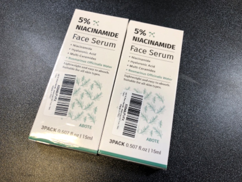 Photo 2 of ABOTE 5% Niacinamide Serum with 4% Rosemary Extracts - Deep Hydration, Soothes Skin, Enhances Elasticity (3Pack 0.507 fl.oz | 15ml) EXP2027