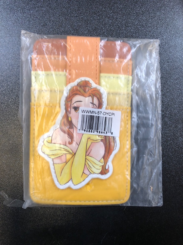 Photo 2 of Disney Wallet, Character Wallet ID Card Holder, Beauty and The Beast Belle Pose Yellows, Vegan Leather