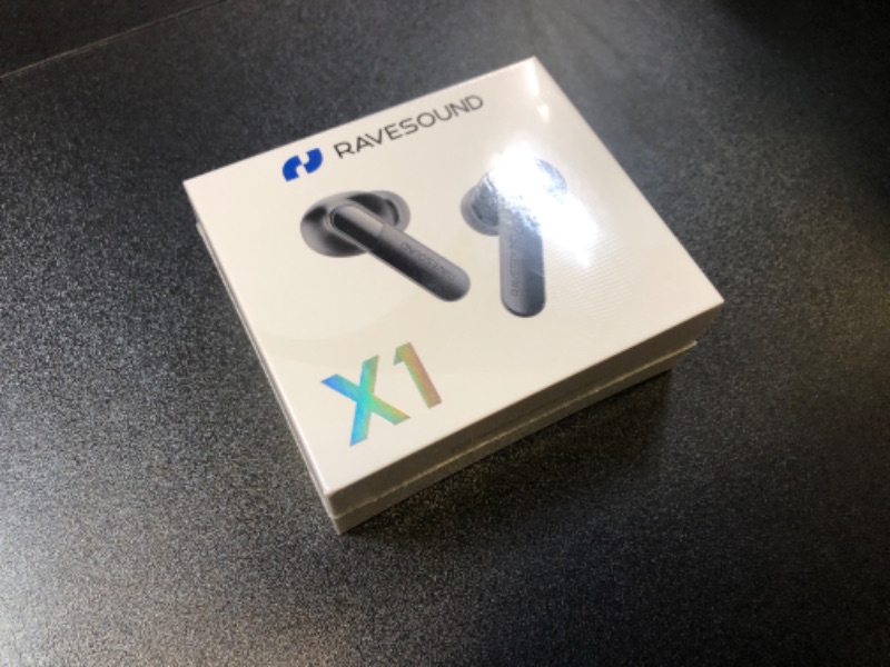 Photo 1 of RAVESOUND True Wireless Earbuds Bluetooth 5.2 - Noise Cancelling Mic Ear Buds, 100ms Low Latency Earbuds with 25Hrs Play Time, IPX7 Waterproof in Ear Earbuds for Sport, Deep Bass Bluetooth Headphones