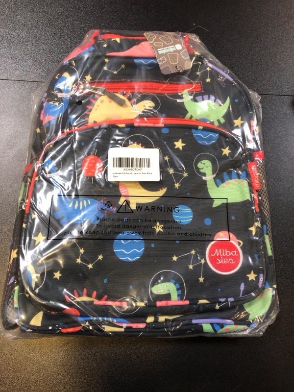 Photo 2 of mibasies Kids Backpack Boys: Boys Backpack 5-8 - Kindergarten Elementary School Backpack for Boys - Dinosaurs Backpack for Boys Black