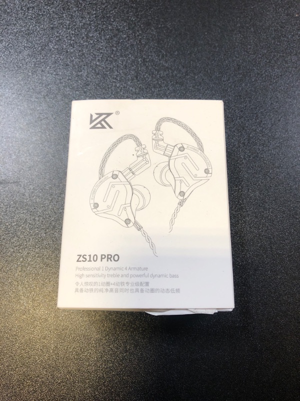 Photo 2 of Linsoul KZ ZS10 Pro, 4BA+1DD 5 Driver in Ear Monitor, HiFi Wired Earbuds, Gaming Earbuds, Hybrid IEM Earphones with Stainless Steel Faceplate, 2 Pin Detachable Cable (Without Mic, Black) Black Without Mic In-ear