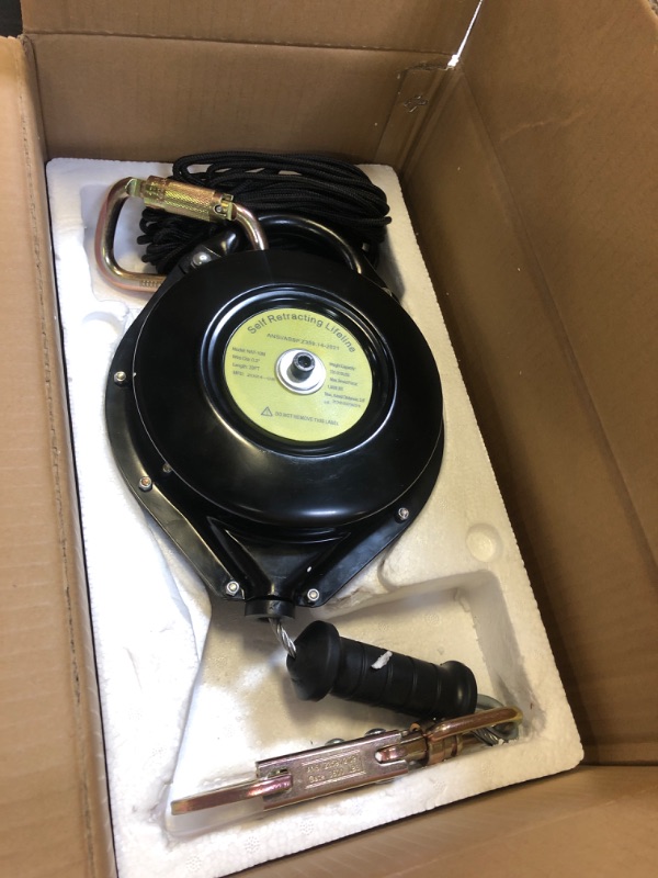 Photo 1 of [Internal Shock Absorber] Self Retracting Lifeline Shemior 33FT SRL, No Tangle+Aviation Grade Galvanized Steel Cable, Retractable Safety Lanyard, Fall Arrest Roofing Gear, ANSI Compliant