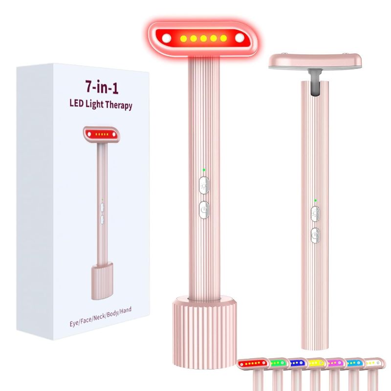 Photo 1 of Red-Light-Wand-for-Face?7 Colors LED Facial Skin Care Tool Eye Beauty Wand Neck Body Face Massager