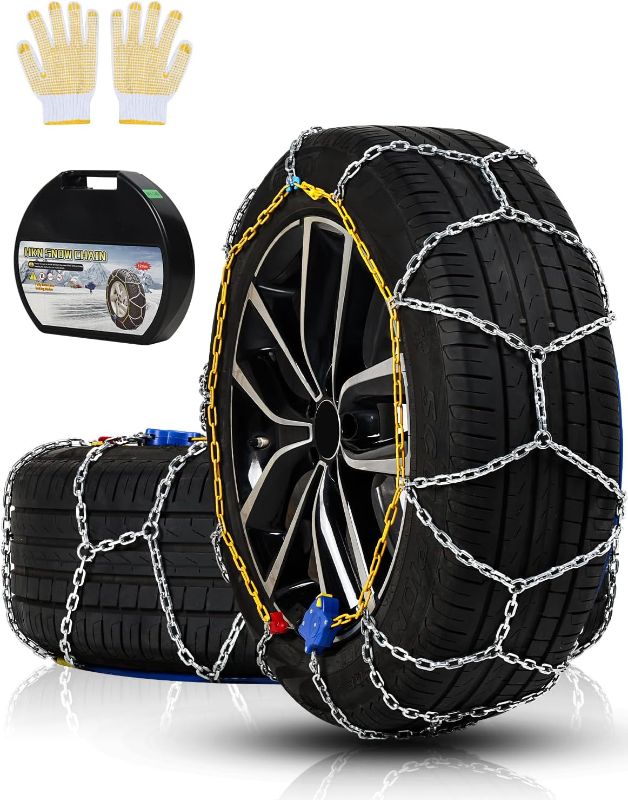 Photo 1 of Auto Fixing Snow Chains Tire Chains For Cars Suv Pickup Trucks - Auto Fixing 1 Min Quick Fit AND Easy Installation, Reusable Universal Emergency Traction Snow Chains - Set of 2?HKN140 