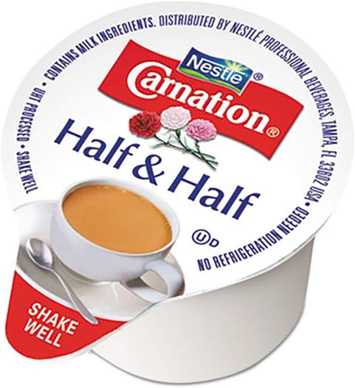 Photo 1 of Nestle Carnation Half & Half Coffee Creamer, 0.304 oz Cups, 360/Carton Exp 12-12-2024