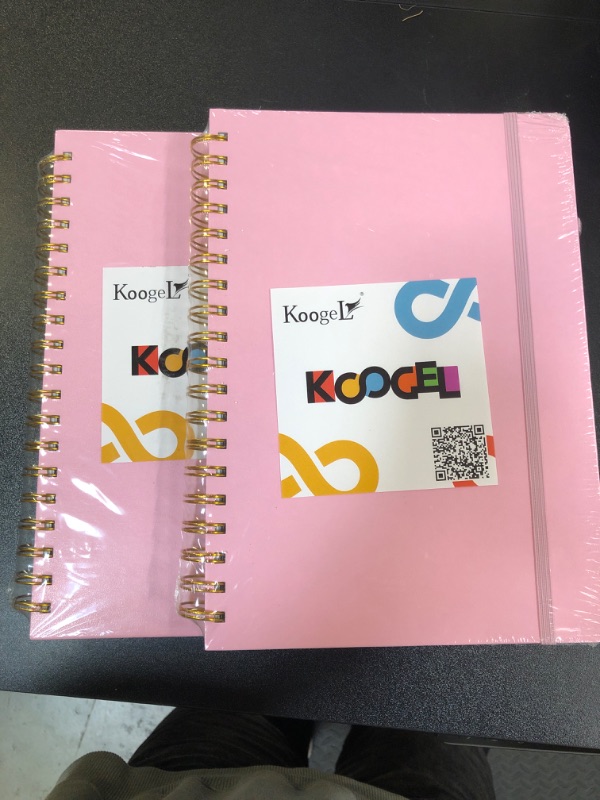 Photo 2 of 2 Koogel Pink B5 Spiral Journal Notebook, Hardcover Notebook with 300 Numbered Pages Wide Ruled Journal for Writing Work School