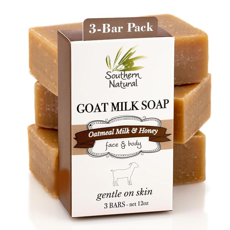 Photo 1 of Poleview Natural Goat Milk Soap - Scent Lingers for 2+ Hours. Fragrance-Free Goats Milk Soap Ideal for Body Cleansing and Skin Moisturizing, Each Bar: 130g, 3-Pack Available