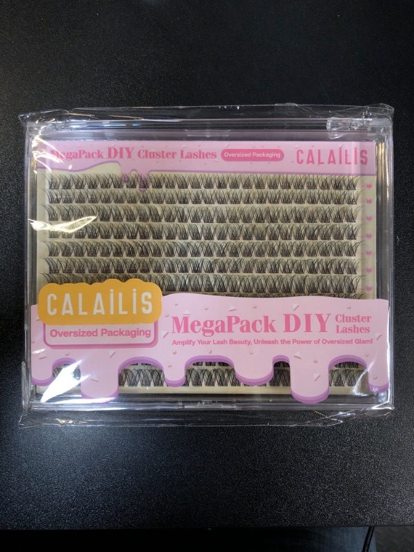 Photo 2 of CALAILIS Lash Clusters DIY Eyelash Extensions 288pcs Oversized Packaging Natural Cluster Lashes Mega Volume Individual Lashes Wispy Eyelash Clusters(MPDM4,D-10-16MIX)