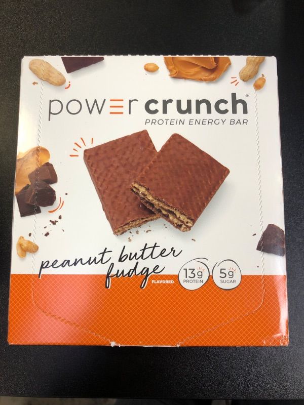 Photo 3 of BioNutritional Research Group Power Crunch Protein Energy Bar Peanut Butter Fudge 12 Bar(S) Expiration 06-19-2025