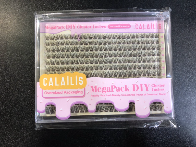 Photo 2 of CALAILIS Lash Clusters DIY Eyelash Extensions 288pcs Oversized Packaging Natural Cluster Lashes Mega Volume Individual Lashes Wispy Eyelash Clusters(MPDM4,D-10-16MIX)