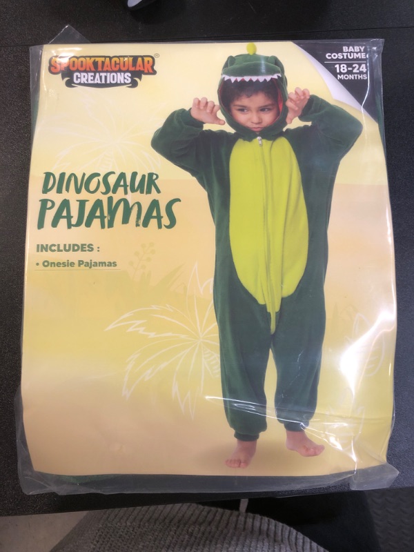 Photo 2 of Spooktacular Creations Halloween Baby Animal Costume, Toddler Dinosaur Pajama, Plush Jumpsuit Pajama Infants Romper for Halloween Dress Up Baby Size 18-24 Months 