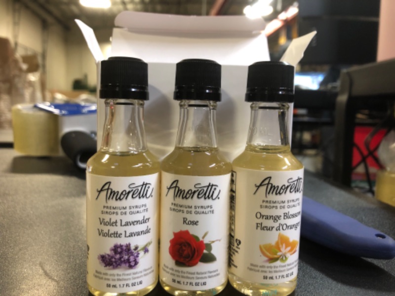 Photo 3 of Amoretti Premium Floral Syrups 50ml 3 Pack (Rose, Violet Lavender, Orange Blossom)