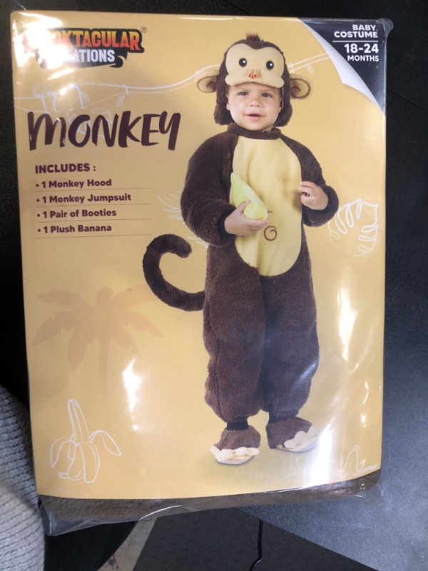 Photo 2 of Spooktacular Creations Halloween Toddler Monkey Costume Set with Toy Banana for Infant, Kids, Baby Halloween Dress Up, Safari Themed Parties (18-24 Months)