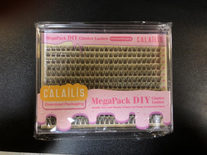 Photo 2 of CALAILIS Lash Clusters DIY Eyelash Extensions 288pcs Oversized Packaging Natural Cluster Lashes Mega Volume Individual Lashes Wispy Eyelash Clusters(MPDM4,D-10-16MIX)