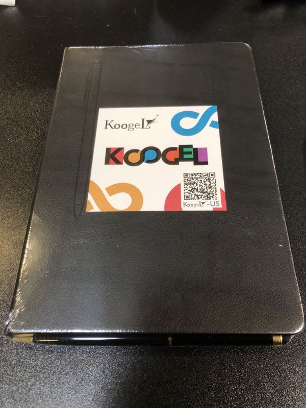 Photo 2 of Koogel Black Journal Notebook with Pen, 5.7"x 8.2" Magnetic Leather Cover Notepad College Ruled Travel Notebook 96 Sheets/192 Pages