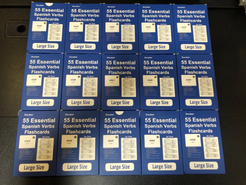 Photo 2 of 15 Box of Spanish Verbs: 55 Spanish Essential Verbs Flash Cards Conjugated Through 4 Tenses