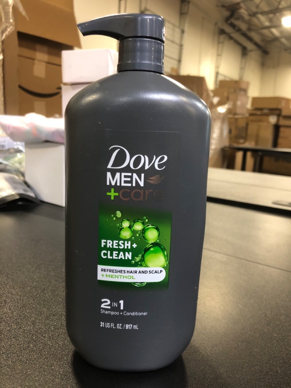 Photo 2 of Dove MEN+CARE 2-in-1 Shampoo & Conditioner Fresh+Clean with Caffeine+Menthol, 31 Fl Oz (Pack of 1)