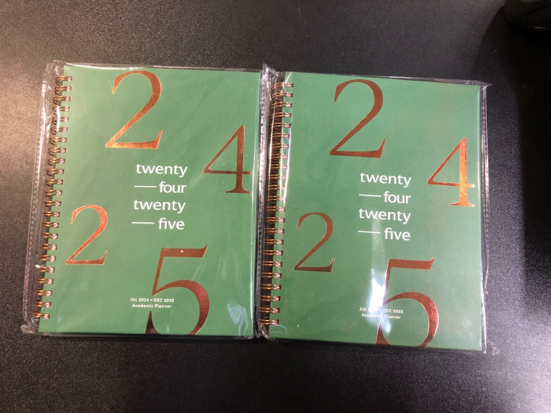 Photo 2 of 2 Books of Riley's Planner 2024-2025 Academic Year, 18-Month School Calendar 2024-2025 Planner Book Hardcover, Monthly and Weekly Student Planner, Notes Pages, Twin-Wire Binding (8 x 6 inch, Dark Green)