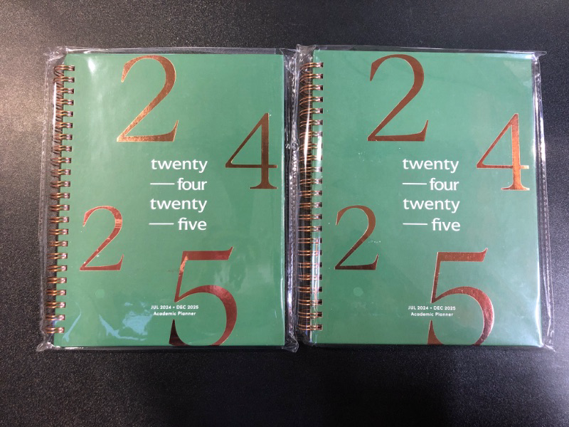 Photo 2 of 2 Books of Riley's Planner 2024-2025 Academic Year, 18-Month School Calendar 2024-2025 Planner Book Hardcover, Monthly and Weekly Student Planner, Notes Pages, Twin-Wire Binding (8 x 6 inch, Dark Green)