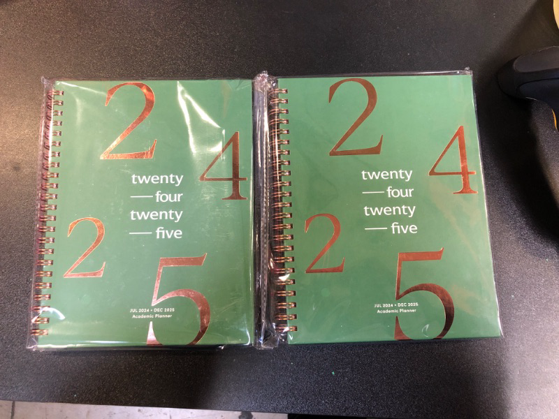 Photo 2 of 2 Books of Riley's Planner 2024-2025 Academic Year, 18-Month School Calendar 2024-2025 Planner Book Hardcover, Monthly and Weekly Student Planner, Notes Pages, Twin-Wire Binding (8 x 6 inch, Dark Green)