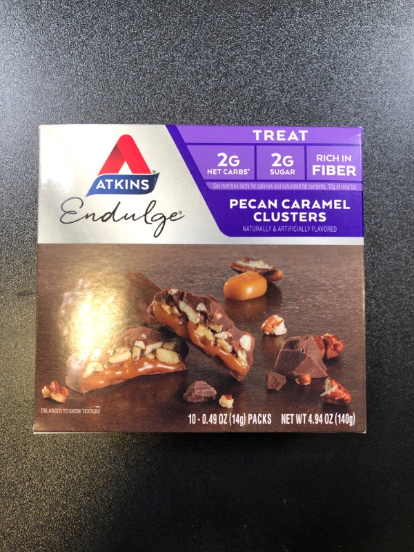 Photo 2 of Atkins Endulge Pecan Caramel Clusters -10pk best by 11/27/24