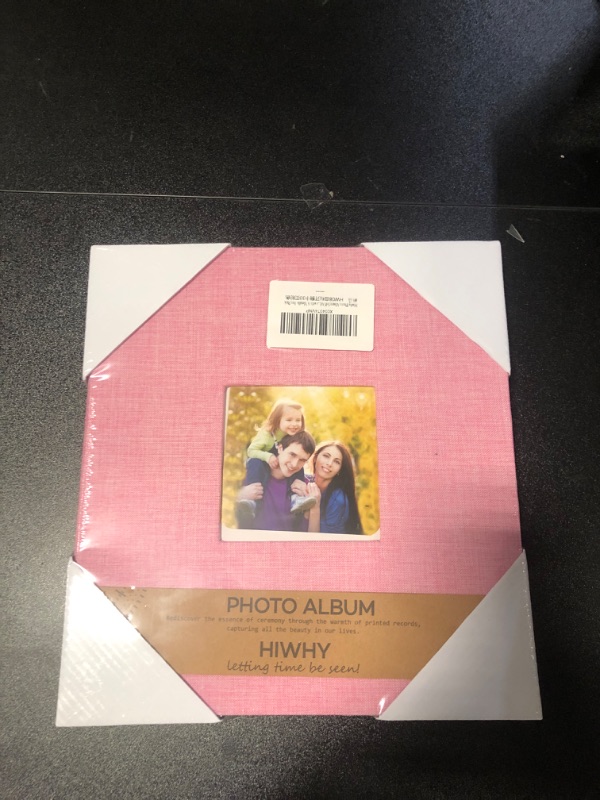 Photo 2 of Hiwhy Photo Album Self Adhesive for 4x6 5x7 2x3 Picture, Linen Scrapbook Album Book DIY Scrap Book with A Metallic Pen (30 Sheets/ 60 Pages, Pink?