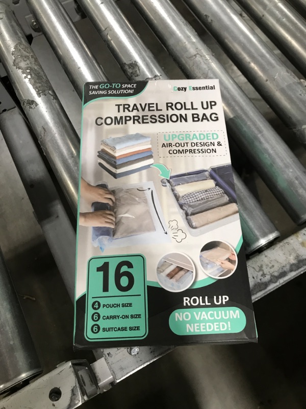 Photo 2 of 16  Travel Compression Bags, Hand Roll Space Saver bags No Vacuum Needed (6 Large Roll/6 Medium Roll/4 Small Roll)