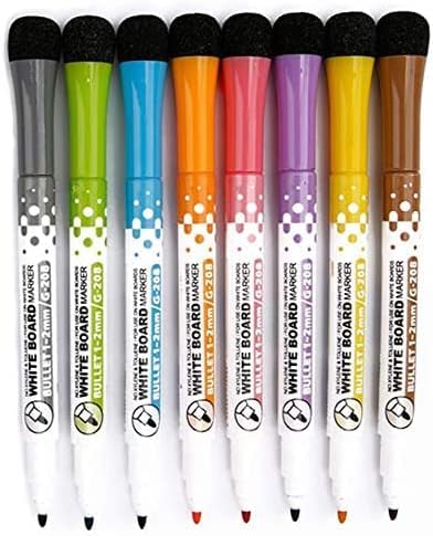 Photo 1 of  Dry Erase Markers for Whiteboard w/Eraser Caps (2 Packs of 8), Magnetic White Board Marker Set for Kids, Ultra-Fine Tip, Assorted Colors & Low-Odor, Use for Office, Classroom & Home
